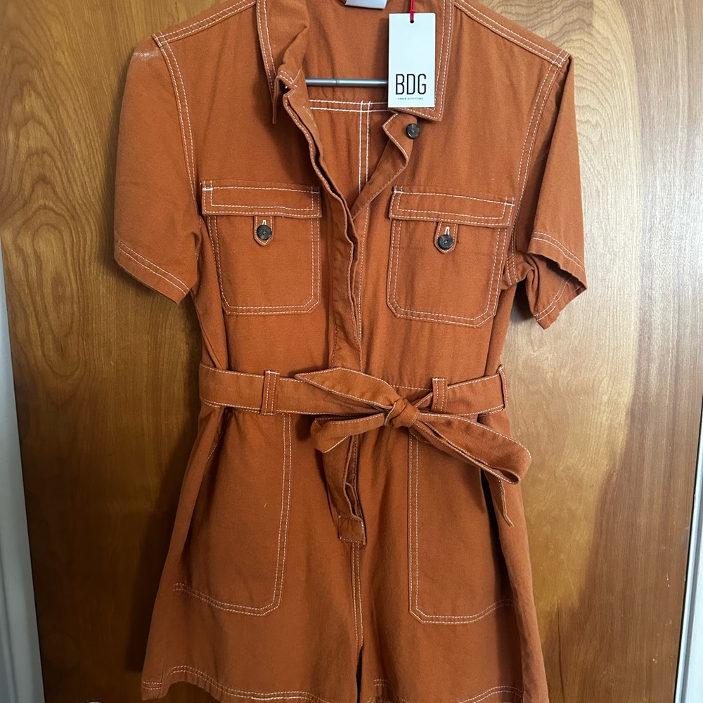 BDG Orange Short Sleeve Romper